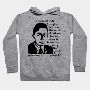 Albert Camus Portrait and Quote Hoodie